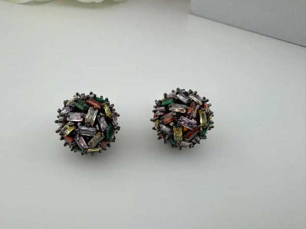 Premium Unique Cubic Zirconia Studs with Pearl Backing