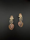 Pink and Gold, Doublet Stone Chandelier Drop Earrings, Bridal, CZ, Designer jewelry