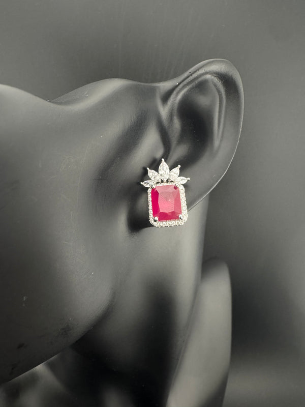 Swarovski inspired Crystal, cubic zirconia, diamond small studs earrings, Indian Jewelry