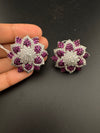 Cubic Zirconia, Diamond nano setting flower stud earrings, Indian Jewelry