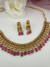 Rajwadi kundan Pearls Gold necklace set with earrings, Indian Bridal Jewelry set
