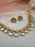 Kundan, Moissanite, CZ Sleek Flexible Gold necklace set, Indian Bridal Jewelry