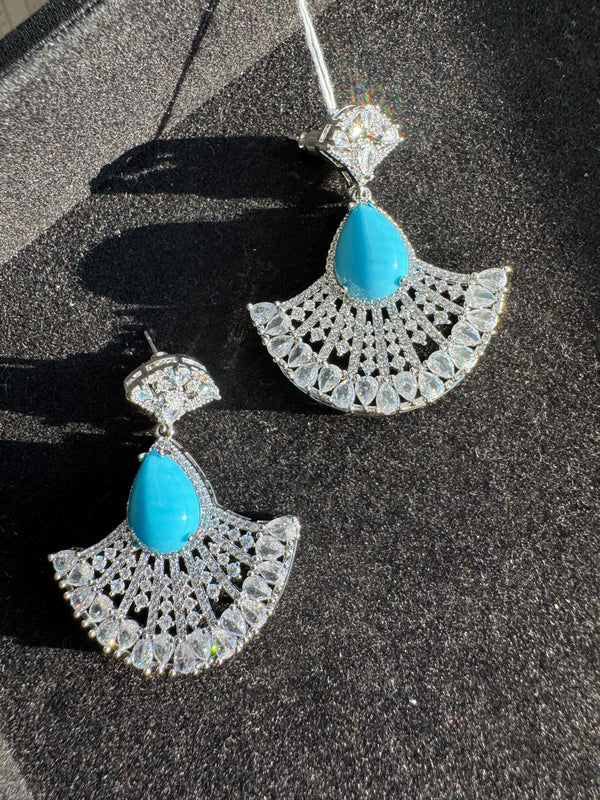 Designers inspired Stones, Crystal, cubic zirconia, diamonddangle earrings, Indian Jewelry