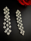 Premium Cubic Zirconia Chandelier earrings is designer Inspired, Statement Long sleek earring, Bridal, Party, Wedding jewelry, chic
