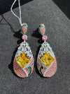 Swarovski inspired Crystal, cubic zirconia, diamonddangle earrings, Indian Jewelry