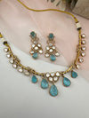 Kundan, CZ, Doublet Stone collar flexible necklace set, Indian Bridal Jewelry set