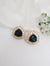 Gold Polish Crystal Stone Stud Earrings, Cubic Zirconia, AD, CZ, Indian Jewelry