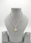 Swarovski Crystals and CZ Diamond all over Necklace Set, White Gold Plated set