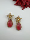 CZ and Gold, Doublet Stone Chandelier Drop Earrings, Bridal, Designer jewelry