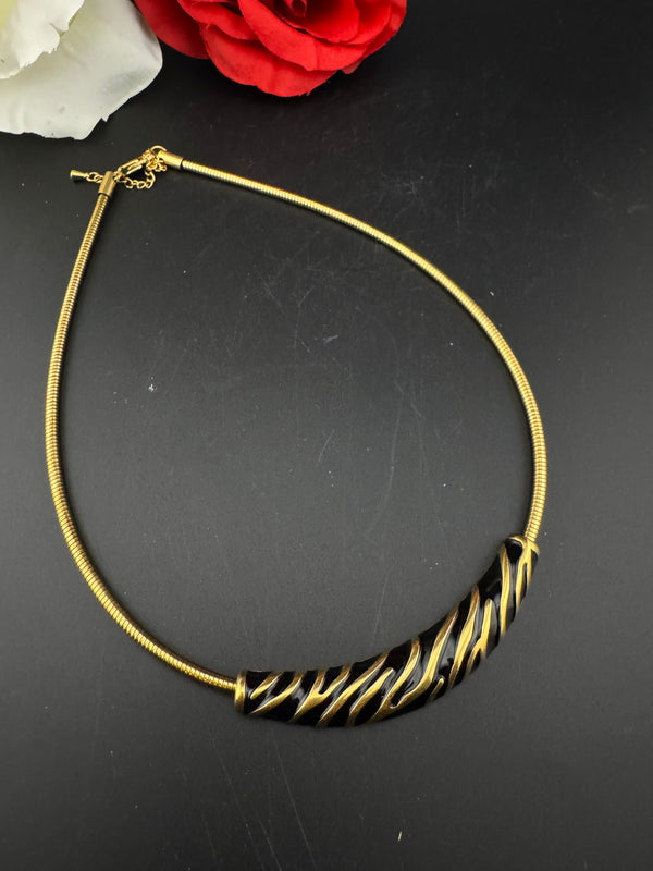 Premium Quality Contemporary NECKLACE ONLY/Black Gold necklace/Designer inspired/Indian jewelry/Sleek Necklace/everyday wear/handmade