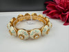 Moissanite Kundan, Enamel, CZ Rajwadi Pacheli Bracelet Bangle Kada, Gold Polish(fits 2.6" wrists)