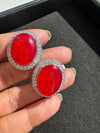 Cubic Zirconia, American Diamond,Doublet stone studs earrings, Indian Jewelry