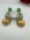 Amrapali Inspired Kundan, Doublet Stone, Pearls Long Jhumka Earrings, Matt Gold Designer Jewelry