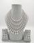 Swarovski Crystals and CZ Diamond multi Layer Necklace Set, White Gold Plated set