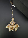 Pearls, Kundan Tikka, Indian Maang Tikka, Headpiece, Bridal jewelry