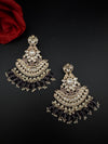 Purple and Gold Kundan Chandelier Earrinngs, High shine Bridal Moissanite CZ, Shiney Gold Designer