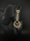 Oxidized Silver and Gold ChandBali Very long Earrings, designer jewelry