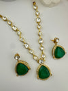 Kundan, Polki, CZ, Doublet Stones Golden necklace set, kundan haar, everyday wear jewelry