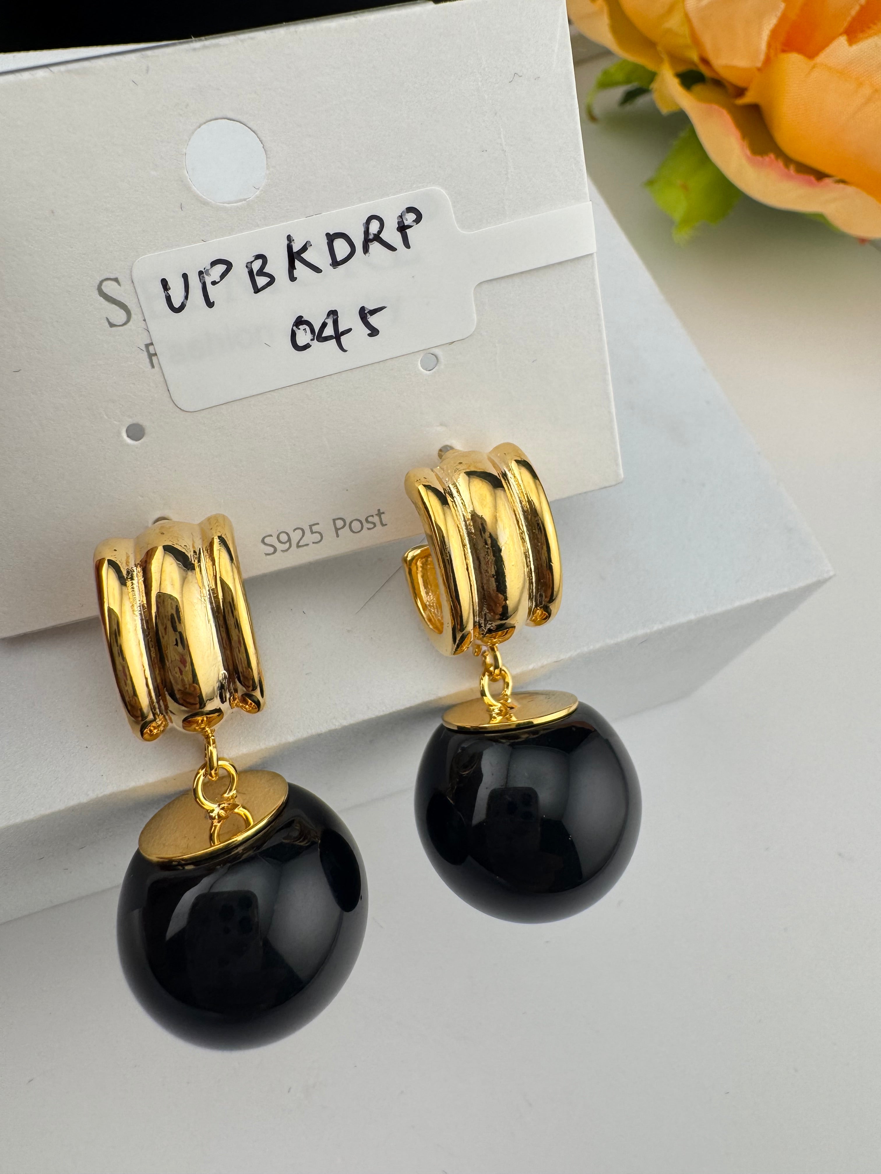 High Quality Premium Enamel and gold Designer Drop Earrings