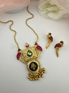 Amarapali inspired, pachi kundan, stones unique Birds Long Pendant Necklace Set, Brass Jewelry