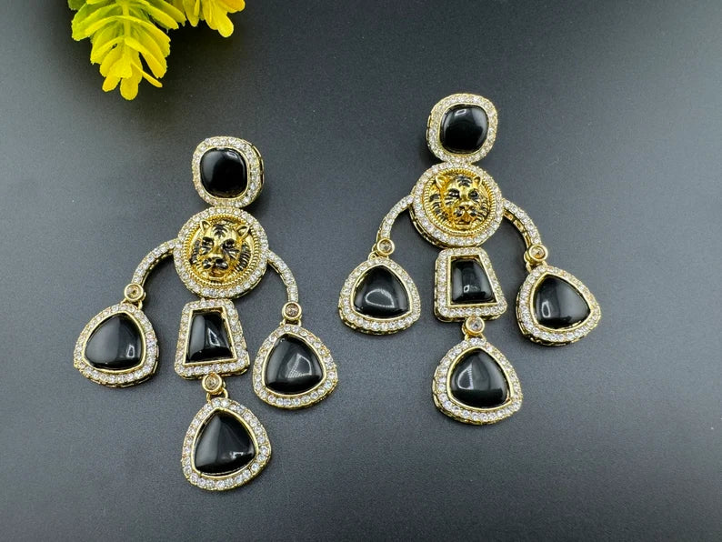 Inspired By Sabyasachi earring Chand Bali, Chandelier Long earring