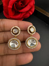 Premium Drop earring with uncut Kundan, CZ, pearls is Tyaani inspired Earrings