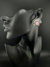 Oxidized German silver small Stone Stud earring