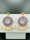 Shells and threaded hoop earrings, quirky Handmade earring