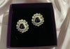 Gold Maroon, Red Stud Monalisa Stone, Pearl earring