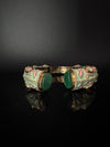 Moissanite Kundan, Enamel, CZ Adjustable Bracelet Bangle Kada, Gold Polish Designer Bangle