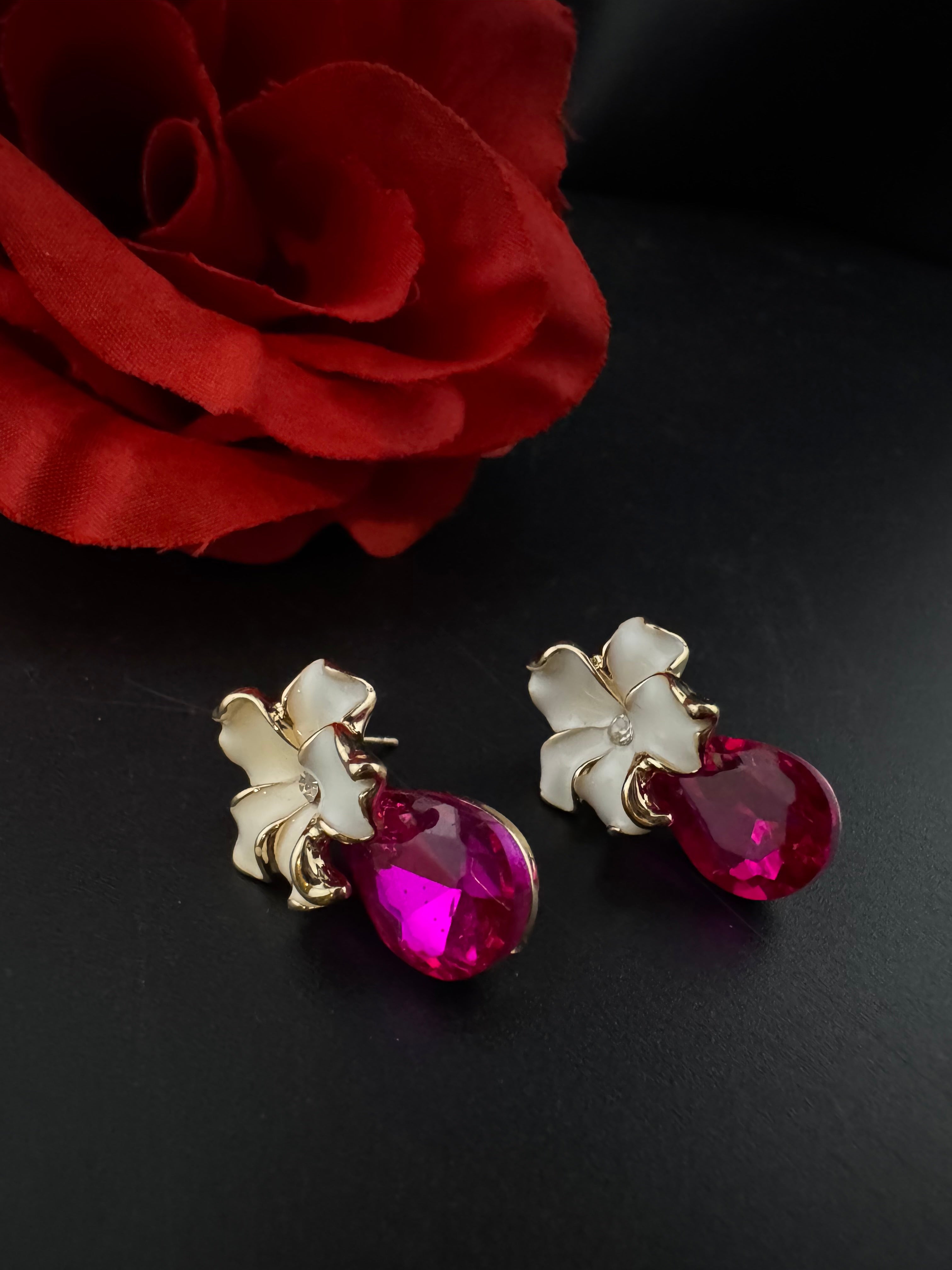 Premium Crystal and Enamel everyday earring is a Swarovski inspired designer Piece/Indian jewelry/Anti-tarnish Jewelry/Kids earrings