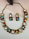 Kundan, Stones, CZ Gold Plated necklace set, Indian Bridal Jewelry set