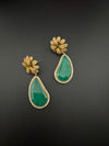 CZ and Gold, Doublet Stone Chandelier Drop Earrings, Bridal, Designer jewelry