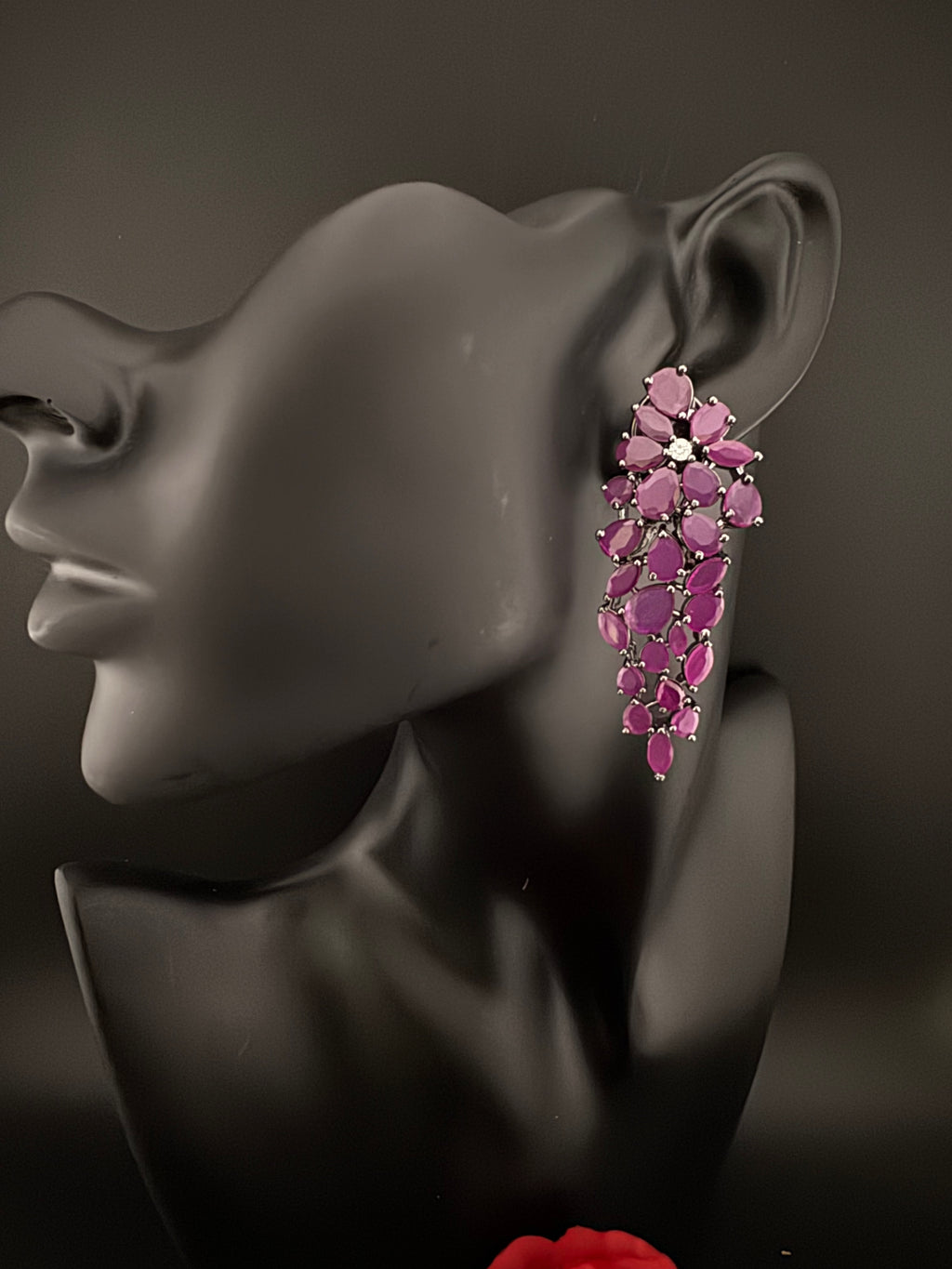 Premium Cubic Zirconia and stones Chandelier Long Victorian earrings is designer Inspired, Statement Long earring, Bridal, Party jewelry