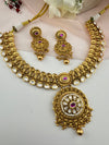 Rajwadi kundan, pearls Gold necklace set, Indian Bridal Jewelry set