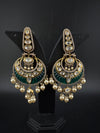 Green and Gold, pacchi Kundan, Pearls Chandelier Long Earrings, Bridal, Moissanite, CZ, Designer jewelry