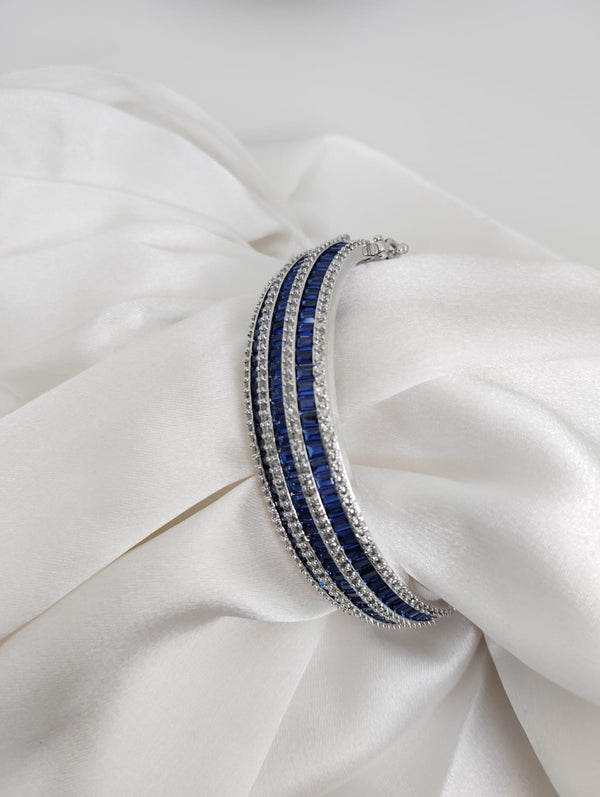 Openable Designer only 1 bracelet with, American Diamonds, crystal stones, CZ, Fits size upto 2.6"
