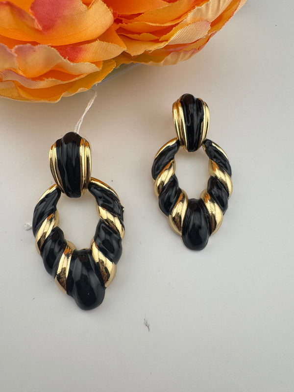High Quality Premium Enamel and gold Designer Drop Earrings