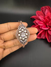 Openable Designer bracelet with Pearls, crystal stones, CZ Nano setting, Fits size upto 2.6"