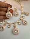 Enamel, Minakari, Kundan, CZ Gold plated Hasli necklace set, Indian Bridal Jewelry set