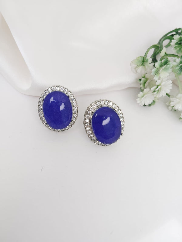 Cubic Zirconia, American Diamond,Doublet stone studs earrings, Indian Jewelry