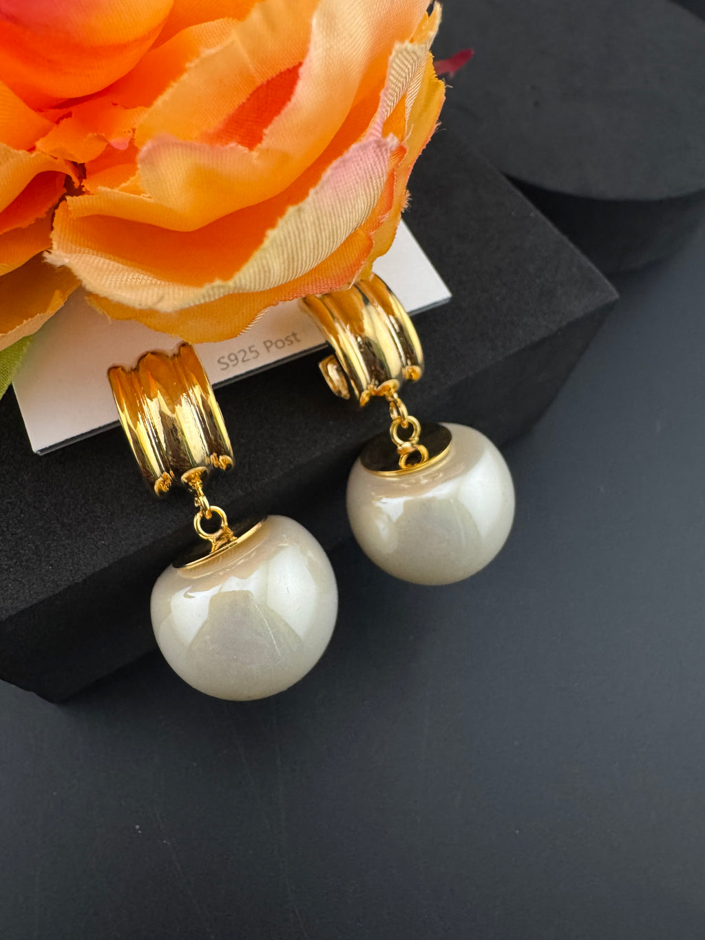 High Quality Premium Enamel and gold Designer Drop Earrings