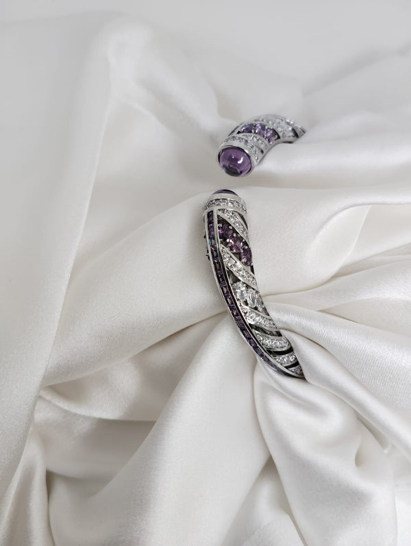 Openable Cuff bracelet with Stones, American Diamonds, crystal stones, CZ, Fits size upto 2.6"