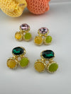 High Quality Premium Stones, CZ, Glass Crystals in gold is Swarovski inspired designer stud earrings/Big size Stud earrings/Statement stud