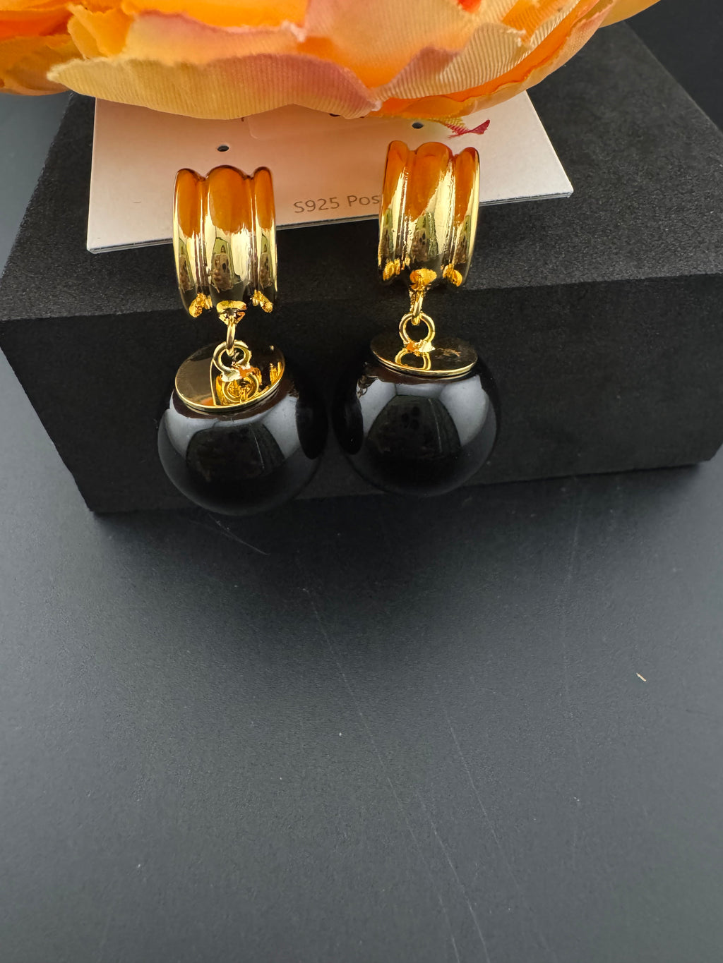High Quality Premium Enamel and gold Designer Drop Earrings