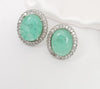 Cubic Zirconia, American Diamond,Doublet stone studs earrings, Indian Jewelry