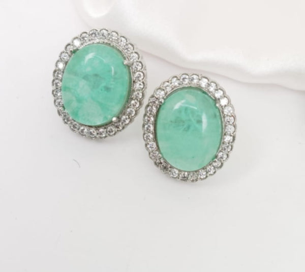 Cubic Zirconia, American Diamond,Doublet stone studs earrings, Indian Jewelry