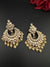 White and Gold Kundan, Pearls Chandelier Earrings, High shine Bridal, Moissanite ,CZ, Designer jewelry