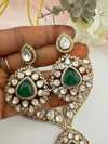 Doublet Stones, CZ, Moissanite, Kundan Gold Plated necklace set, Indian Bridal Jewelry set
