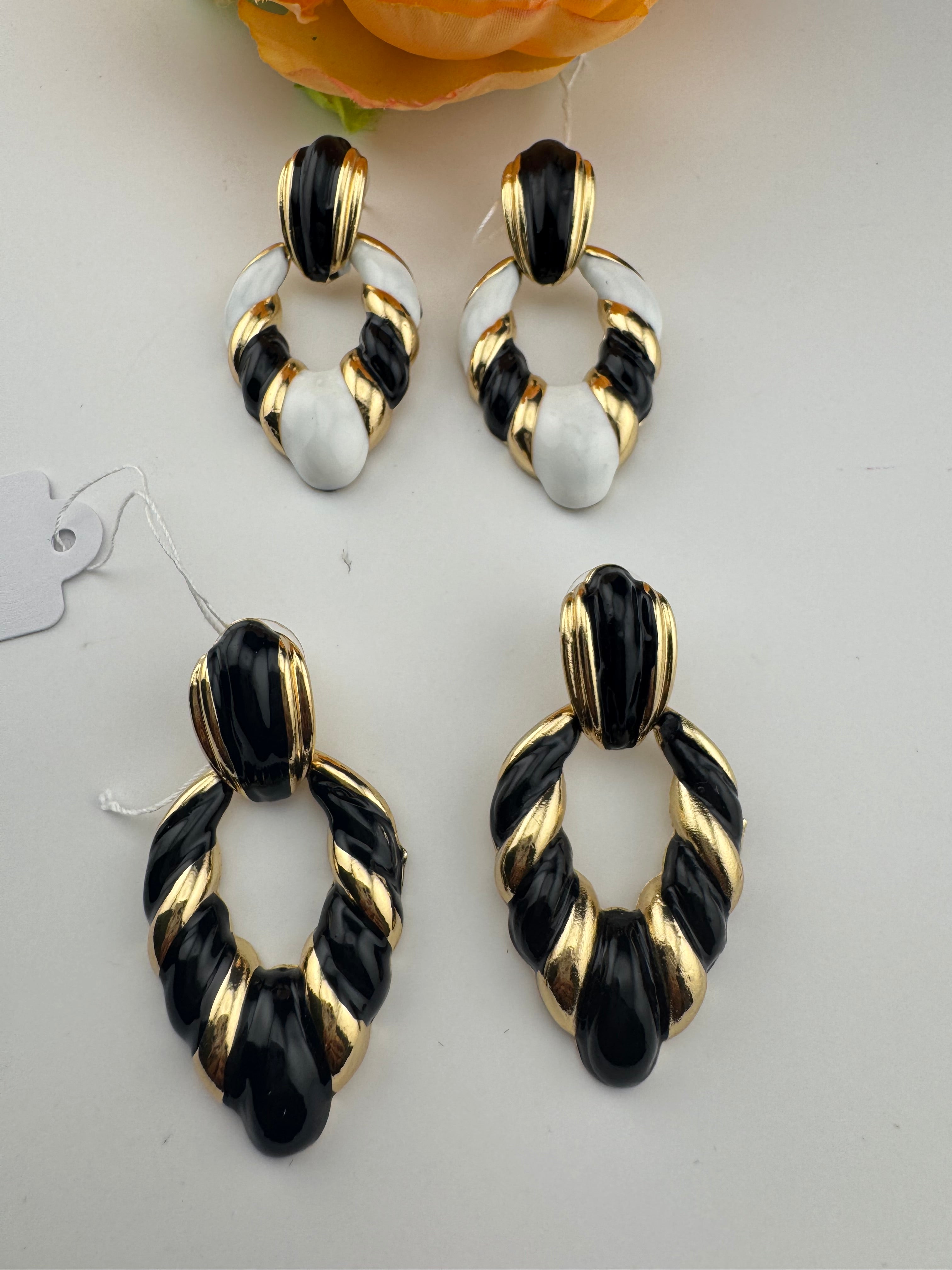High Quality Premium Enamel and gold Designer Drop Earrings